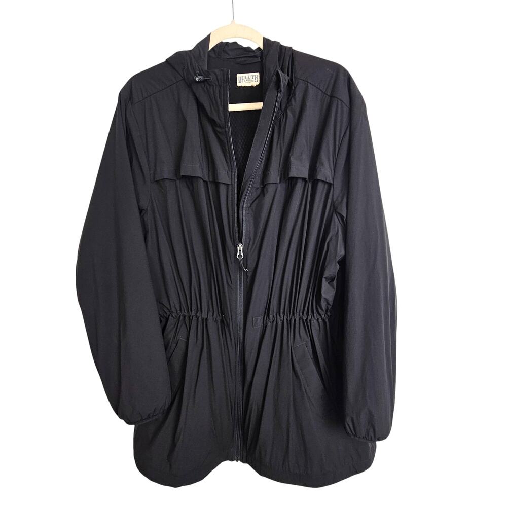 Duluth Trading Jacket Womens Full Zip Hooded Parka Jacket XL Gorpcore Minimalist